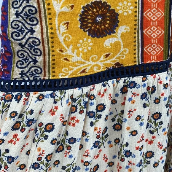 Maurices RTV Floral Tiered Babydoll Boho Mini Dress  Sleeveless Size XS - Picture 6 of 9